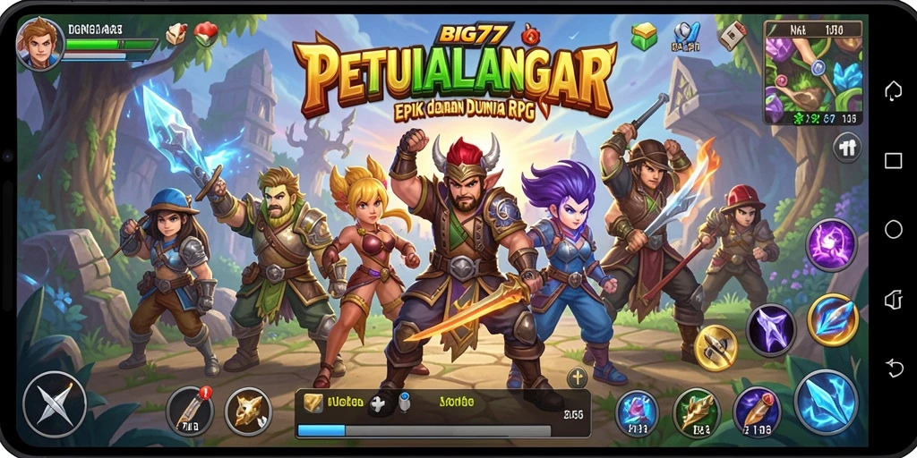 Tangkapan layar gameplay BIG77 menampilkan aksi RPG yang mendebarkan.