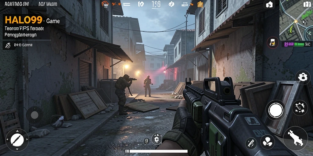 Screenshot gameplay HALO99 yang menampilkan aksi seru dalam pertarungan TPS.