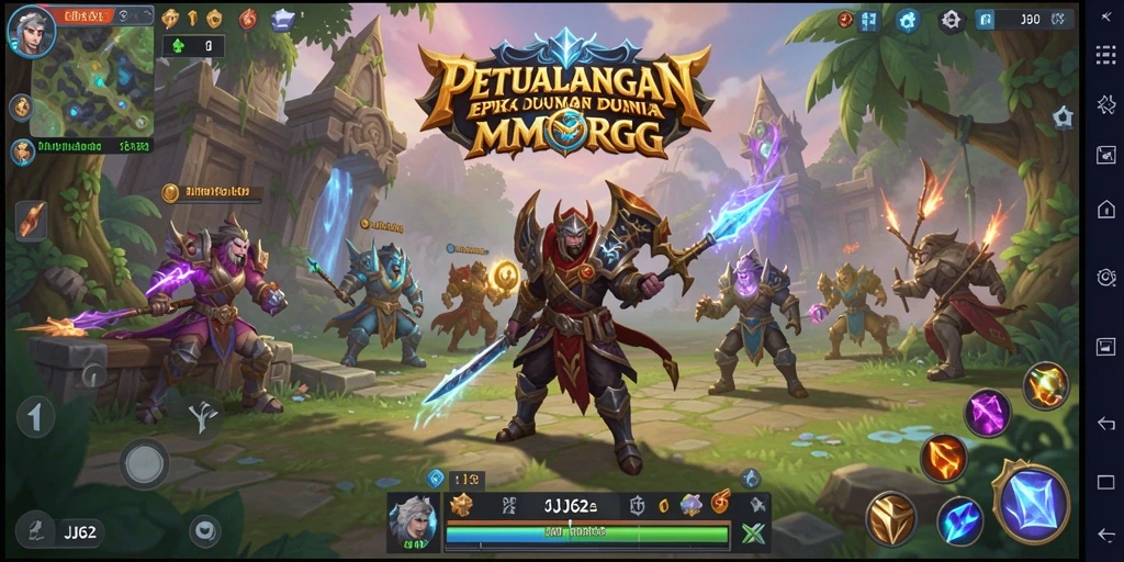 Gameplay menarik dalam JJ62 yang menggambarkan pertarungan dinamis dan interaksi sosial.