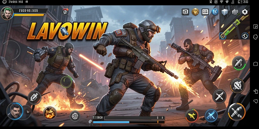 Screenshot gameplay LAVOWIN yang menampilkan aksi pertarungan seru.