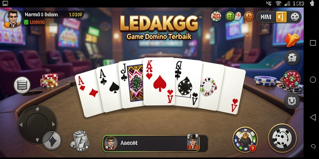 Tampilan gameplay menarik dari LEDAKGG yang menunjukkan aksi seru permainan domino.