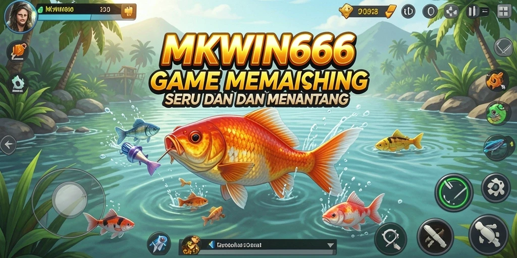 Tampilan gameplay seru dalam <strong>MKWIN666</strong> saat menangkap ikan.