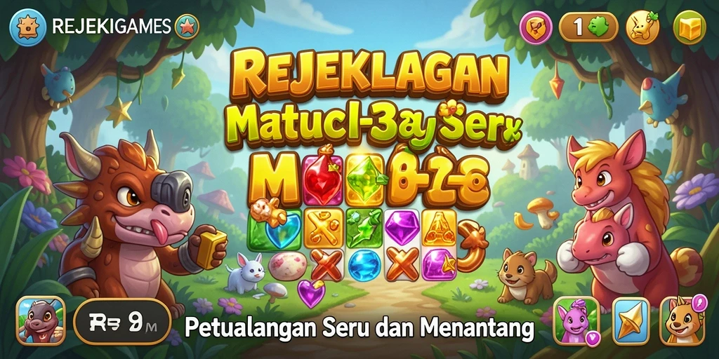 Tampilan gameplay menarik dari REJEKIGAMES dengan tantangan Match-3.