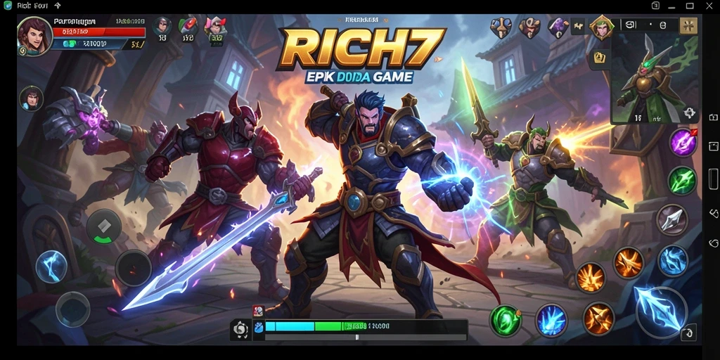 Gameplay RICH7 tampak seru dan menegangkan saat bertarung.