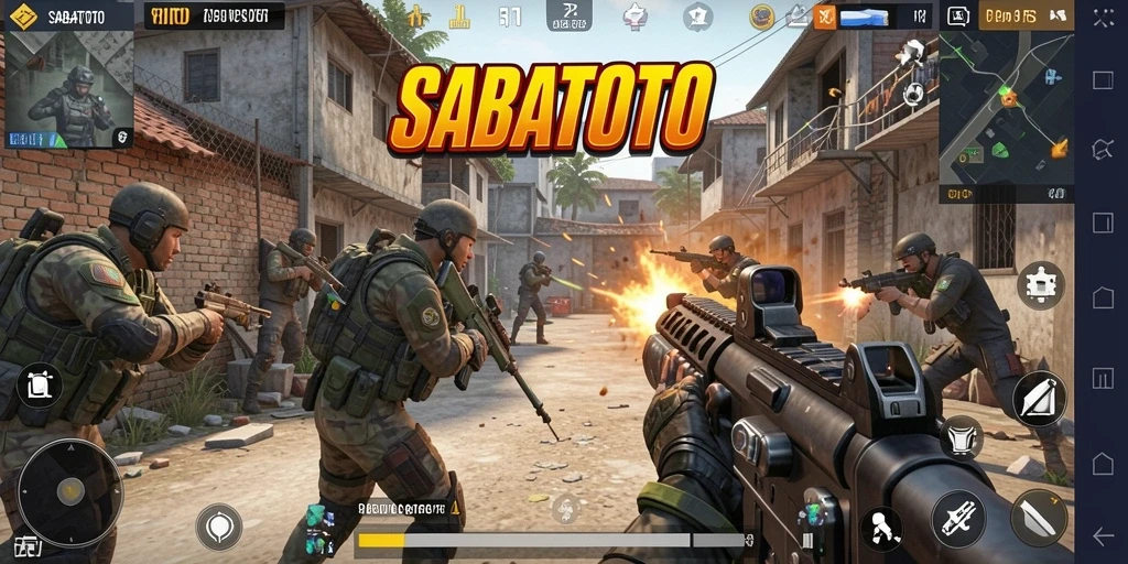 Screenshot SABATOTO menampilkan aksi menegangkan di medan perang FPS.