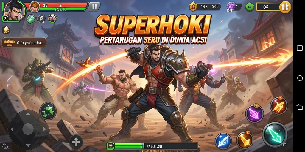Tangkapan layar menunjukkan pertarungan intens dalam SUPERHOKI.