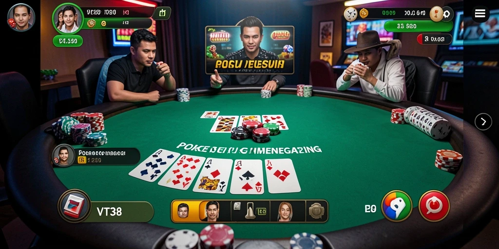 Tampilan permainan Poker yang menarik dan interaktif di VT38.