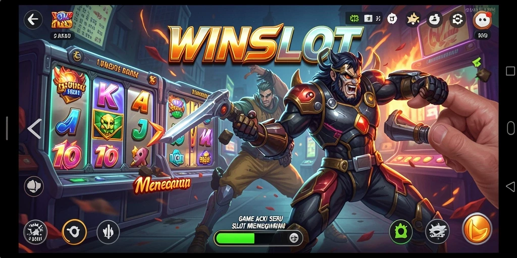 Tangkapan layar menunjukkan aksi mendebarkan WINSLOT saat bermain.