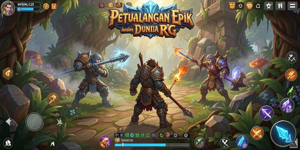 Gameplay WISNU123 yang mengasyikkan dalam petualangan RPG.
